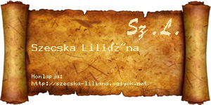Szecska Liliána névjegykártya